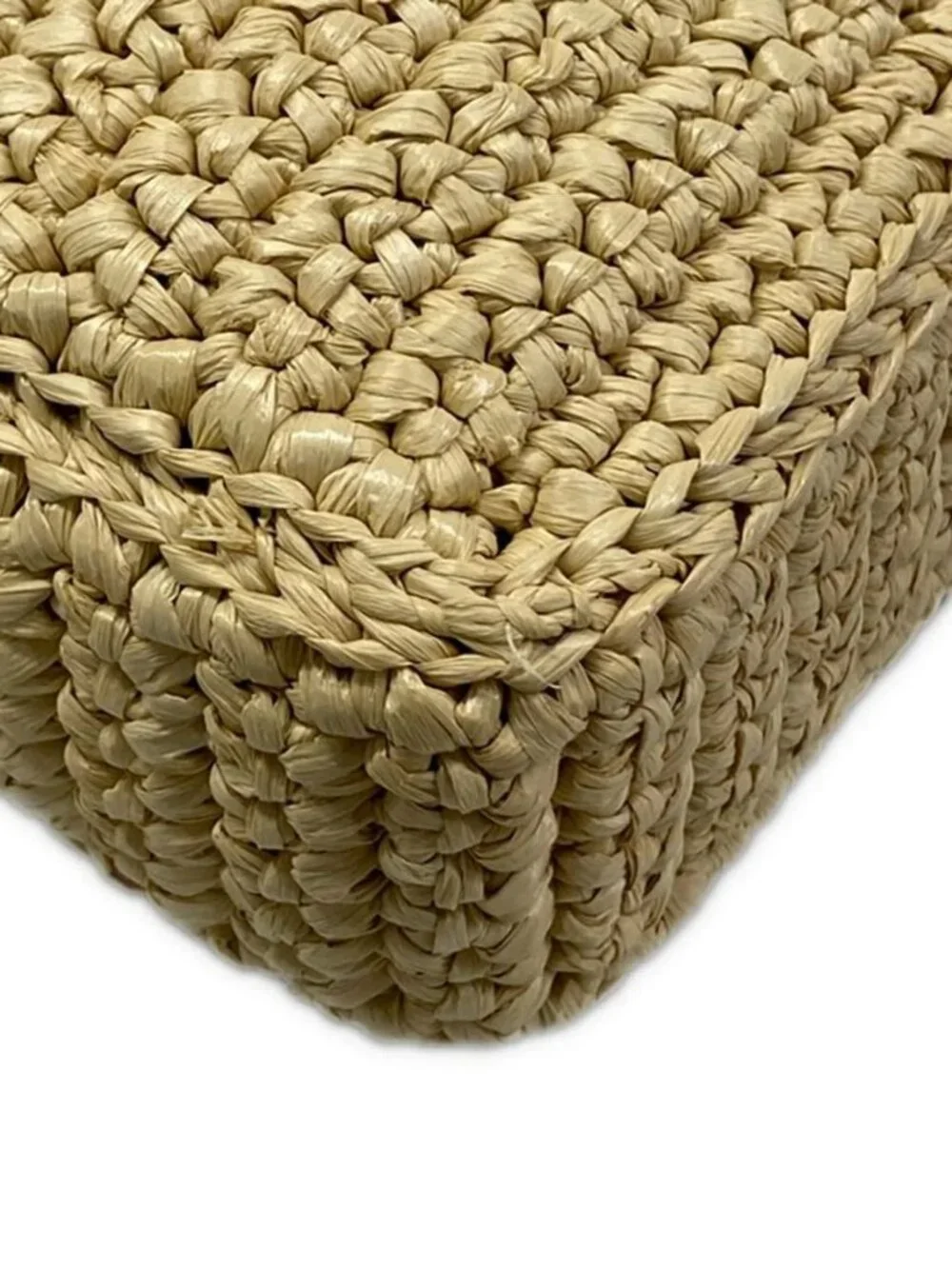 VALENTINOGARAVANI Viva Superstar Small Woven Raffia, V Logo Signature Beige